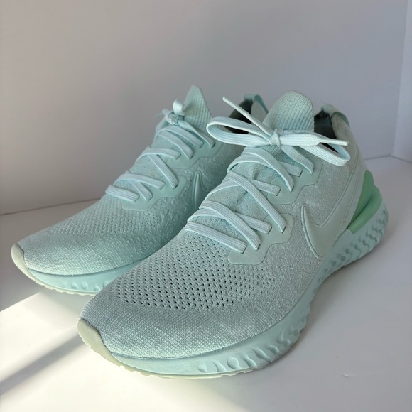 Nike Epic React Flyknit 2 Teal Tint Running Shoes Men’s Size 12.5 EUR 47 - Picture 2 of 13